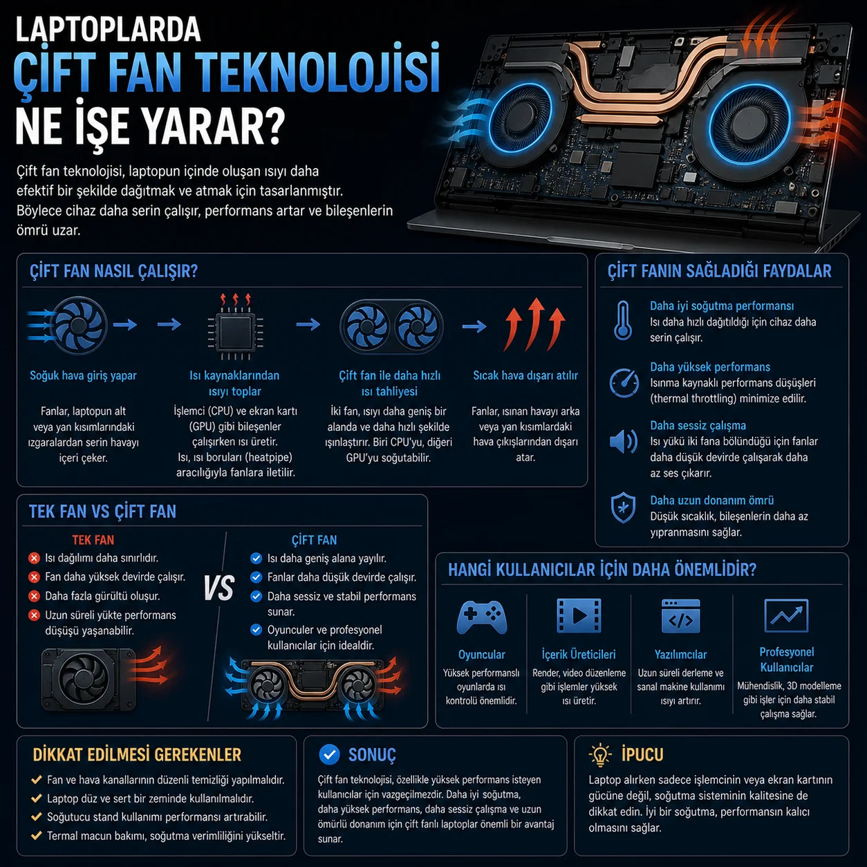 Laptoplarda Çift Fan Teknolojisi Ne İşe Yarar