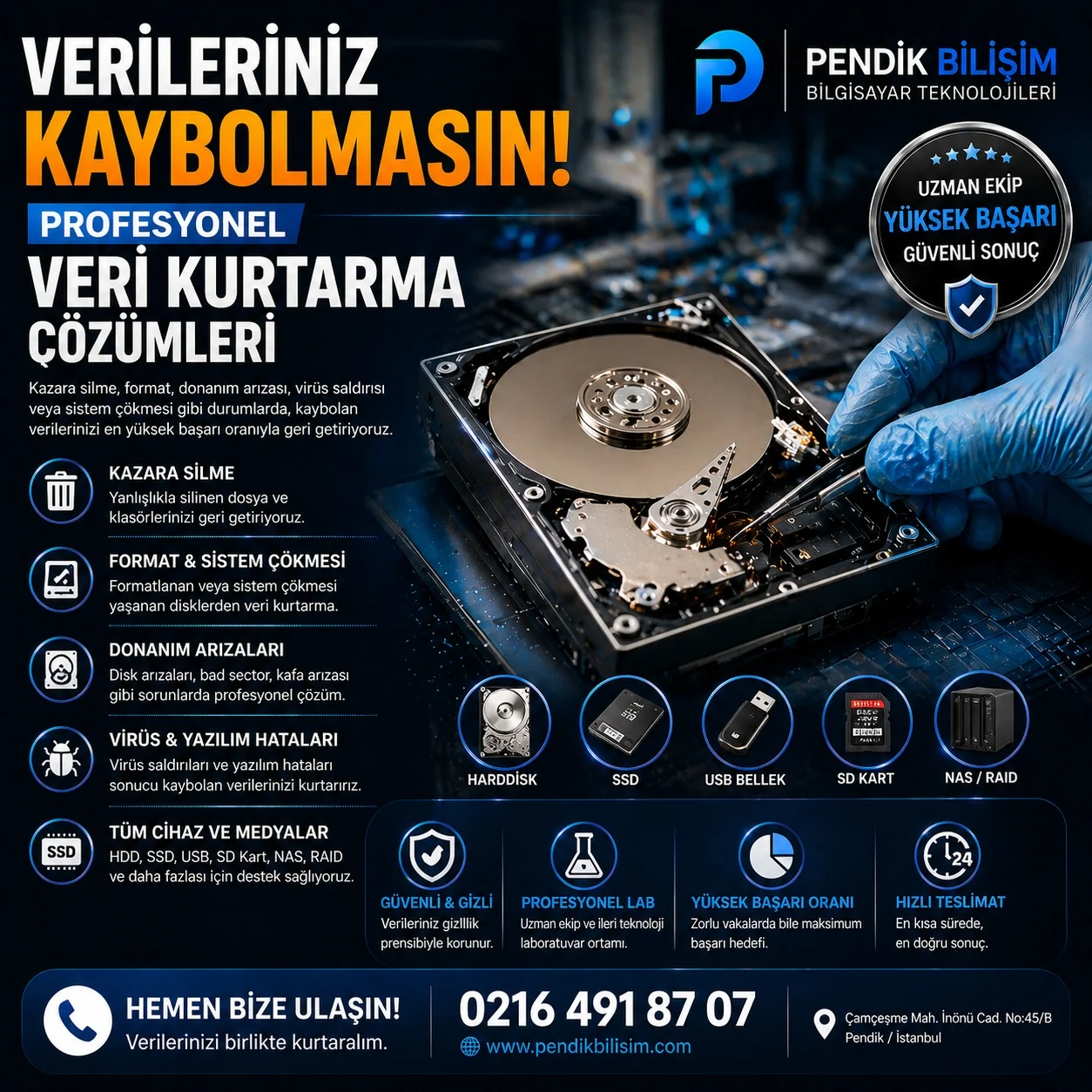 Verileriniz Kaybolmasın! Profesyonel Veri Kurtarma Çözümleri