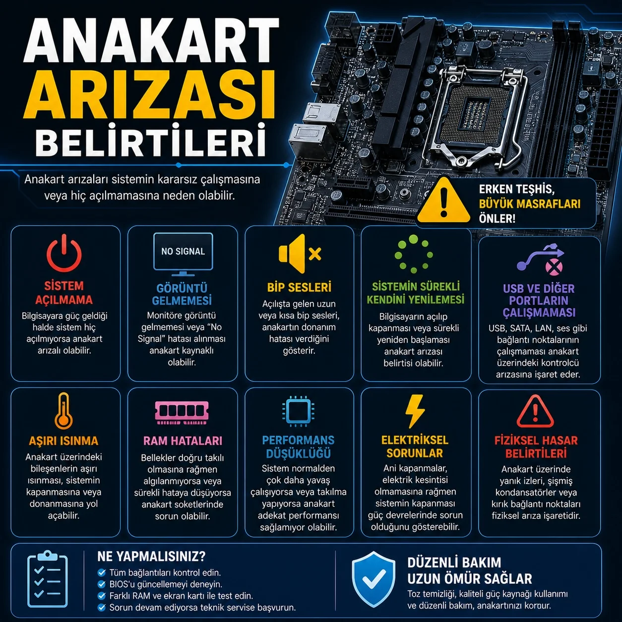 Anakart Arızası Belirtileri