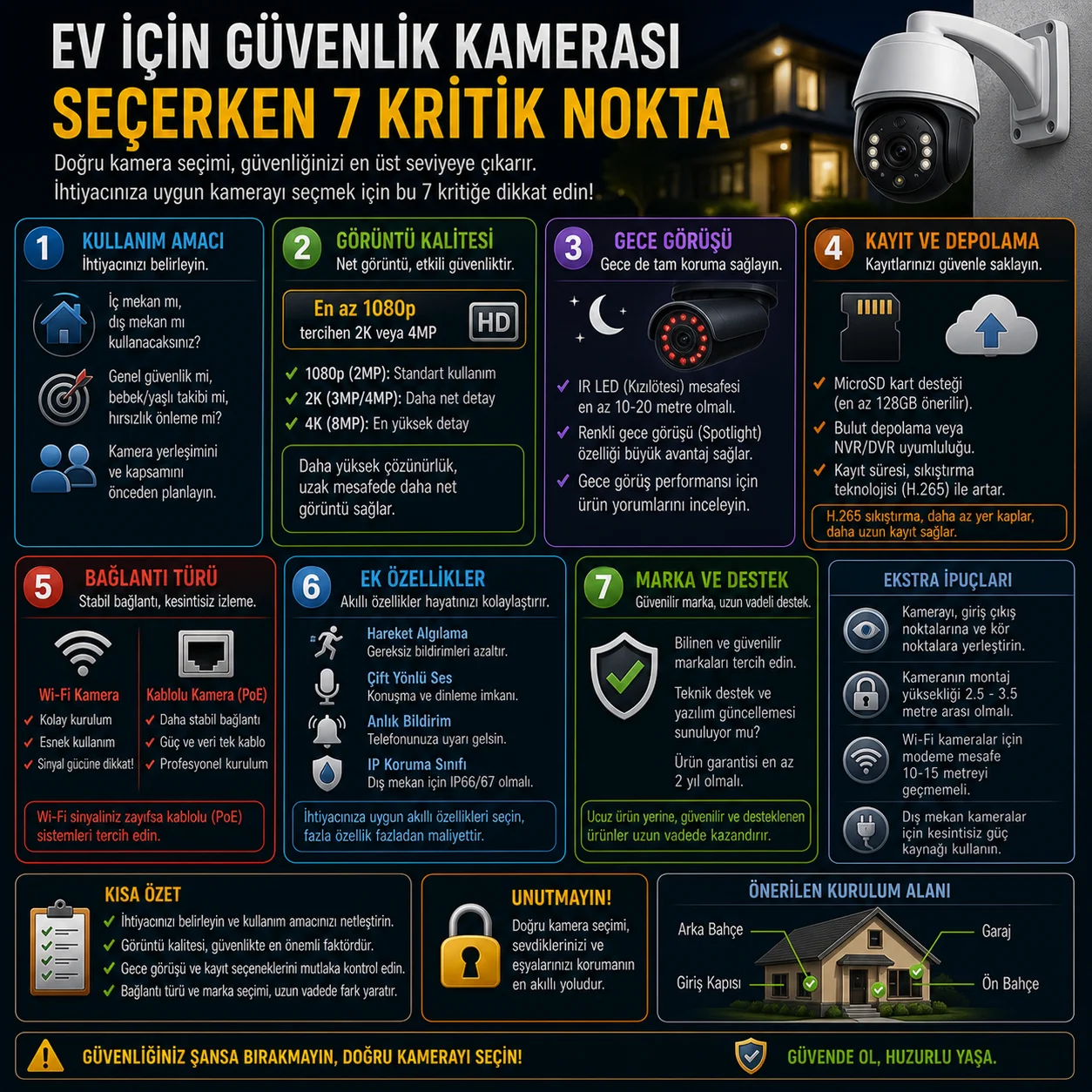  Ev İçin Güvenlik Kamerası Seçerken 7 Kritik Nokta