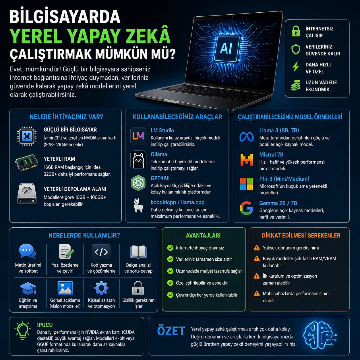Bilgisayarda Yerel Yapay Zekâ Çalıştırmak Mümkün mü