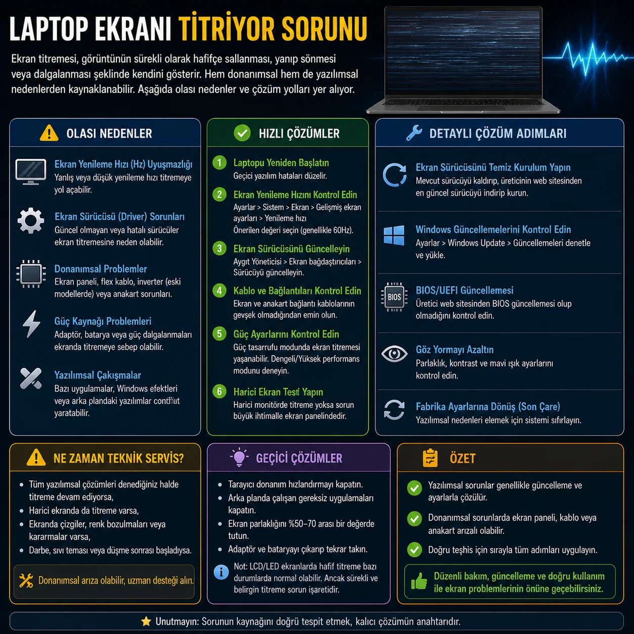 Laptop Ekranı Titriyor Sorunu