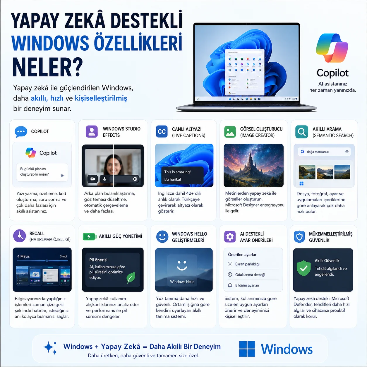 Yapay Zekâ Destekli Windows Özellikleri Neler