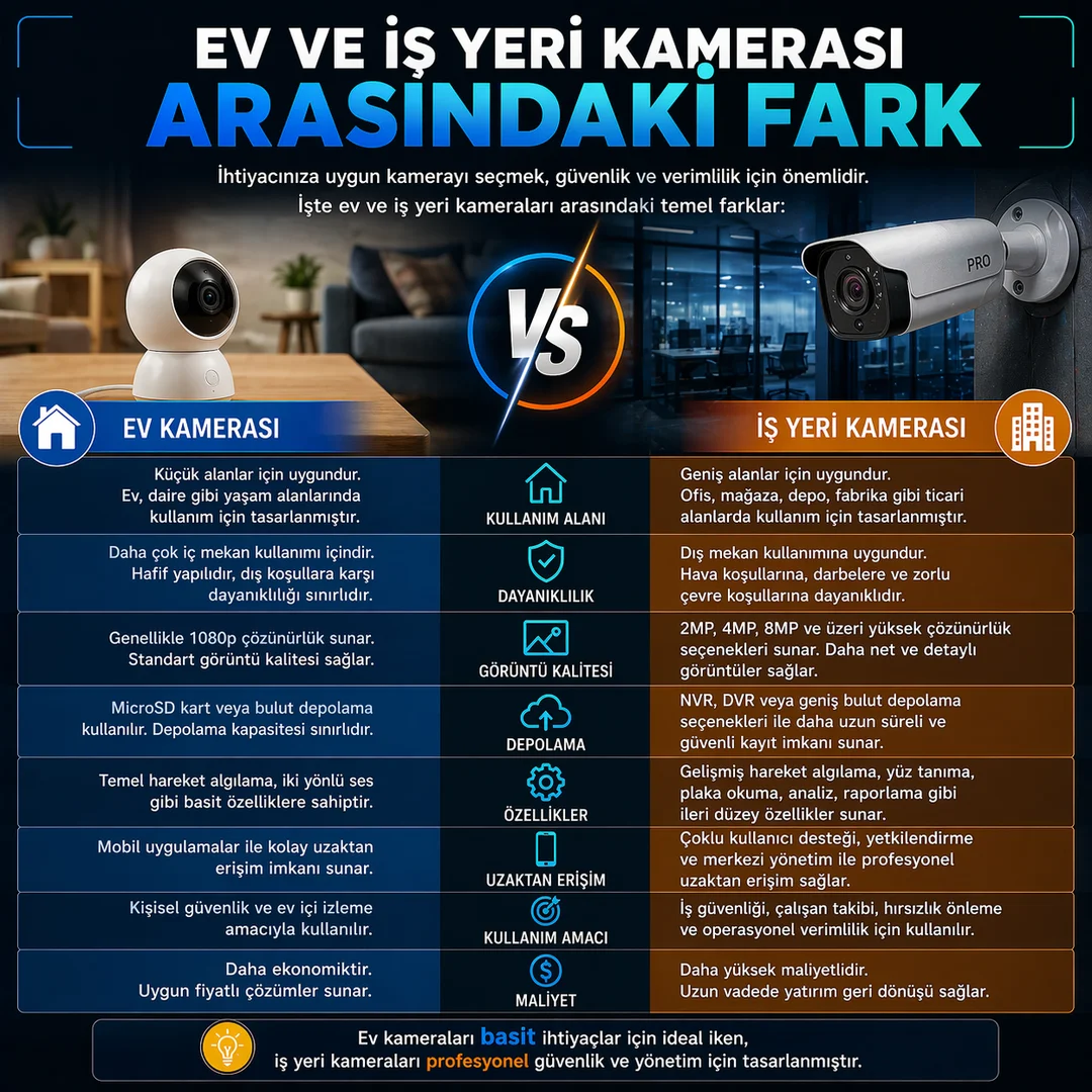 Ev ve İş Yeri Kamerası Arasındaki Fark