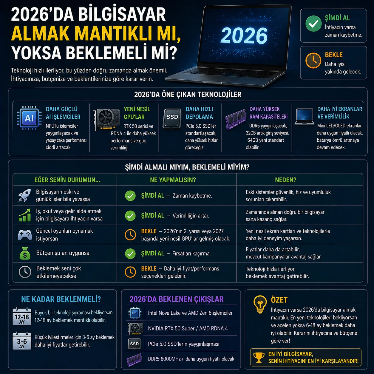 2026’da Bilgisayar Almak Mantıklı mı Yoksa Beklemeli mi