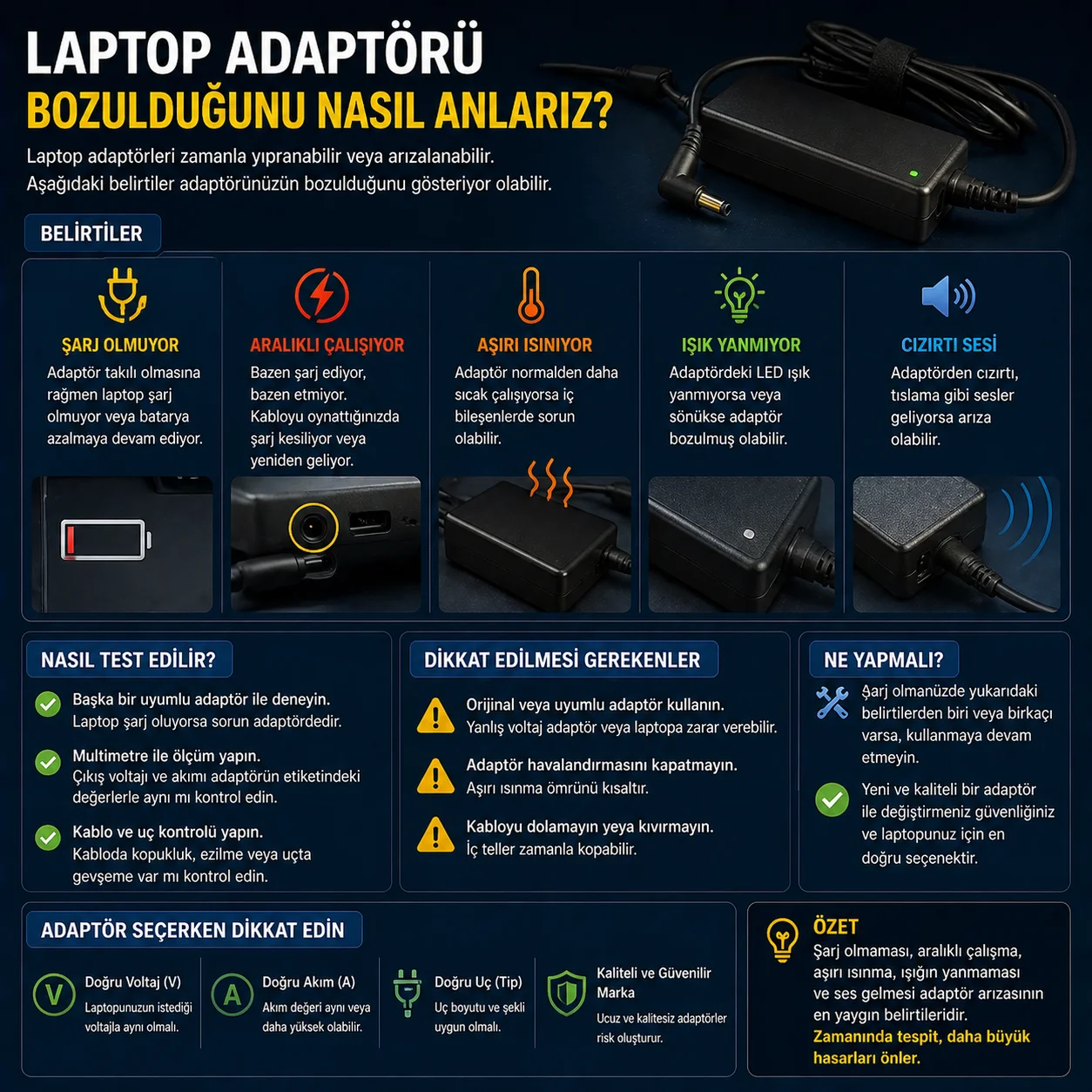 Laptop Adaptörü Bozulduğunu Nasıl Anlarız