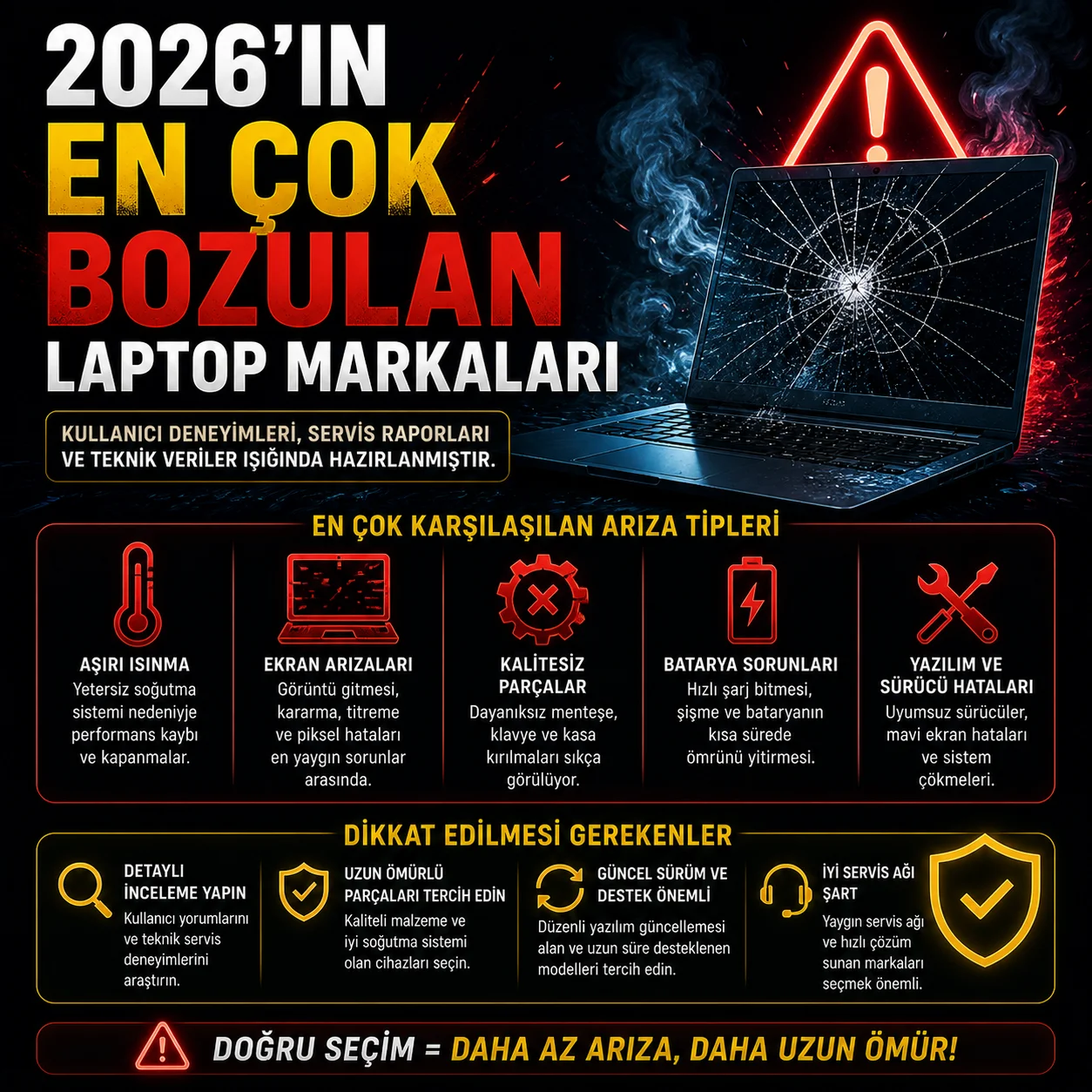 2026’in En Çok Bozulan Laptop Markaları