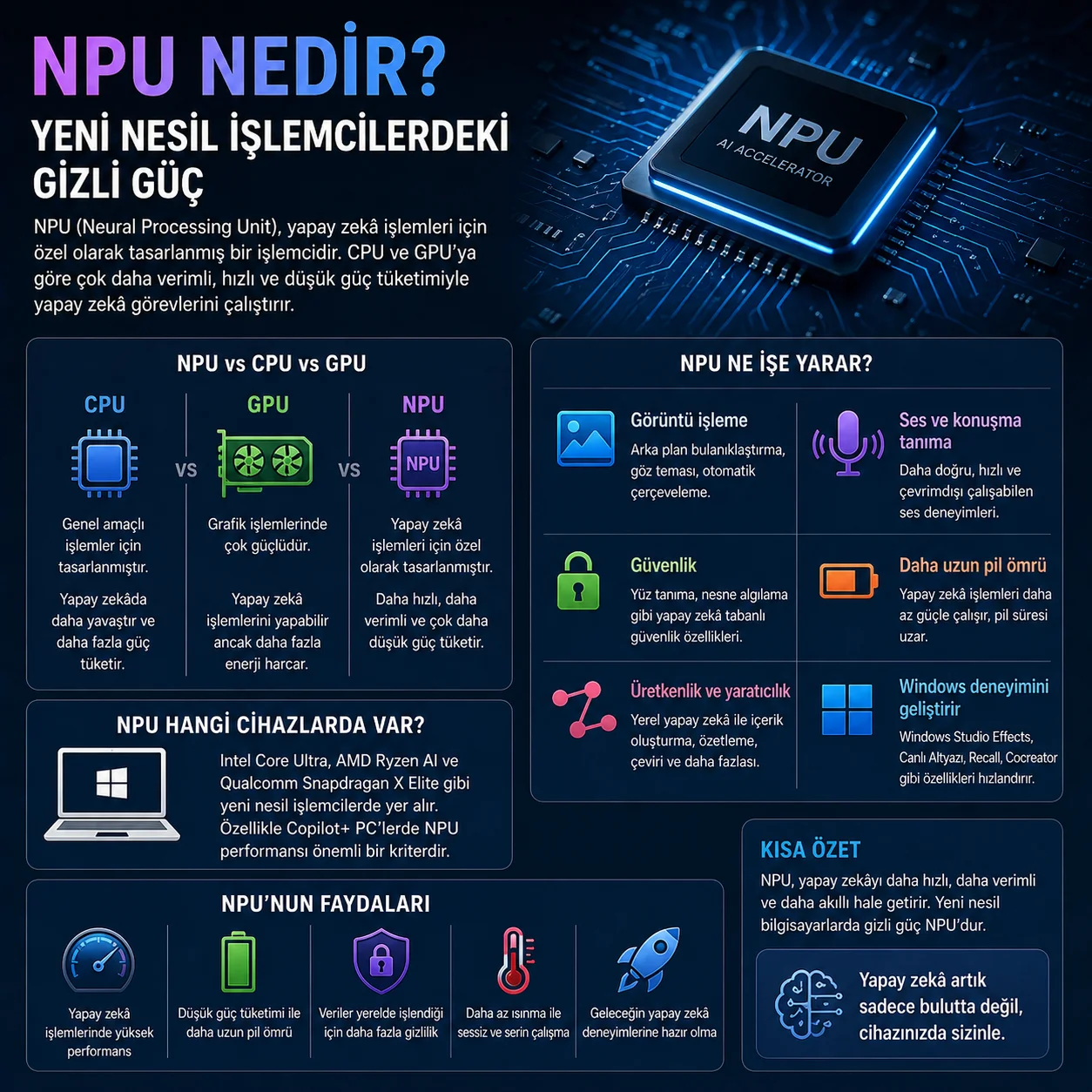 NPU Nedir? Yeni Nesil İşlemcilerdeki Gizli Güç