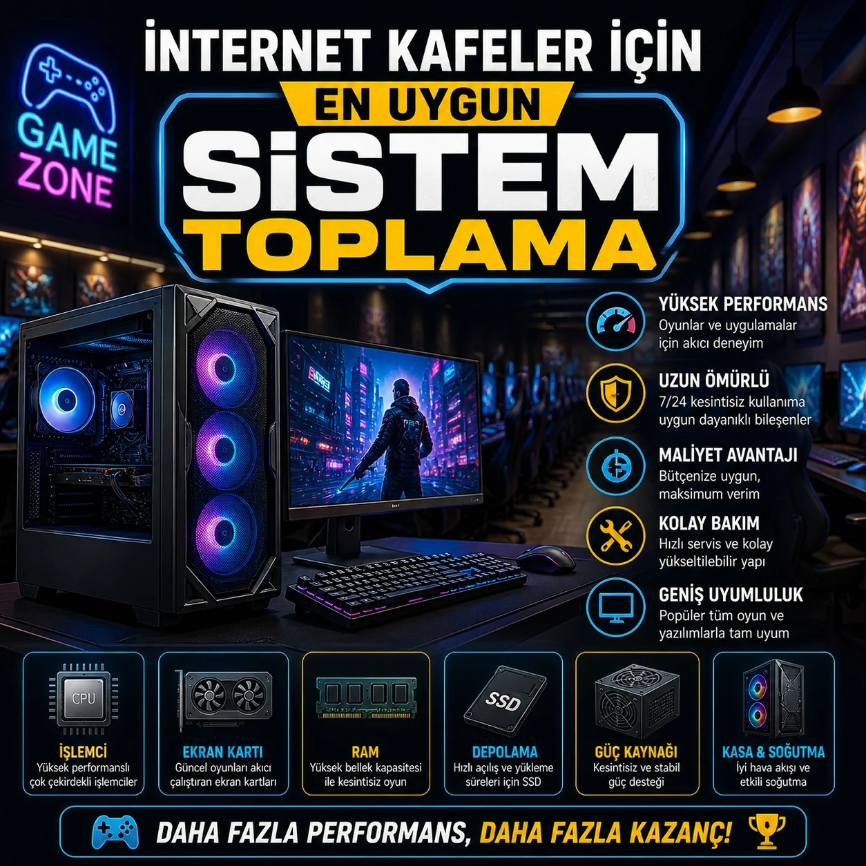  İnternet Kafeler İçin En Uygun Sistem Toplama