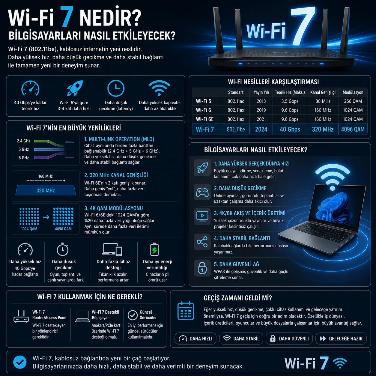 Wi-Fi 7 Nedir? Bilgisayarları Nasıl Etkileyecek
