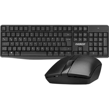 Everest KM-7500 Siyah Kablosuz Klavye Mouse Seti